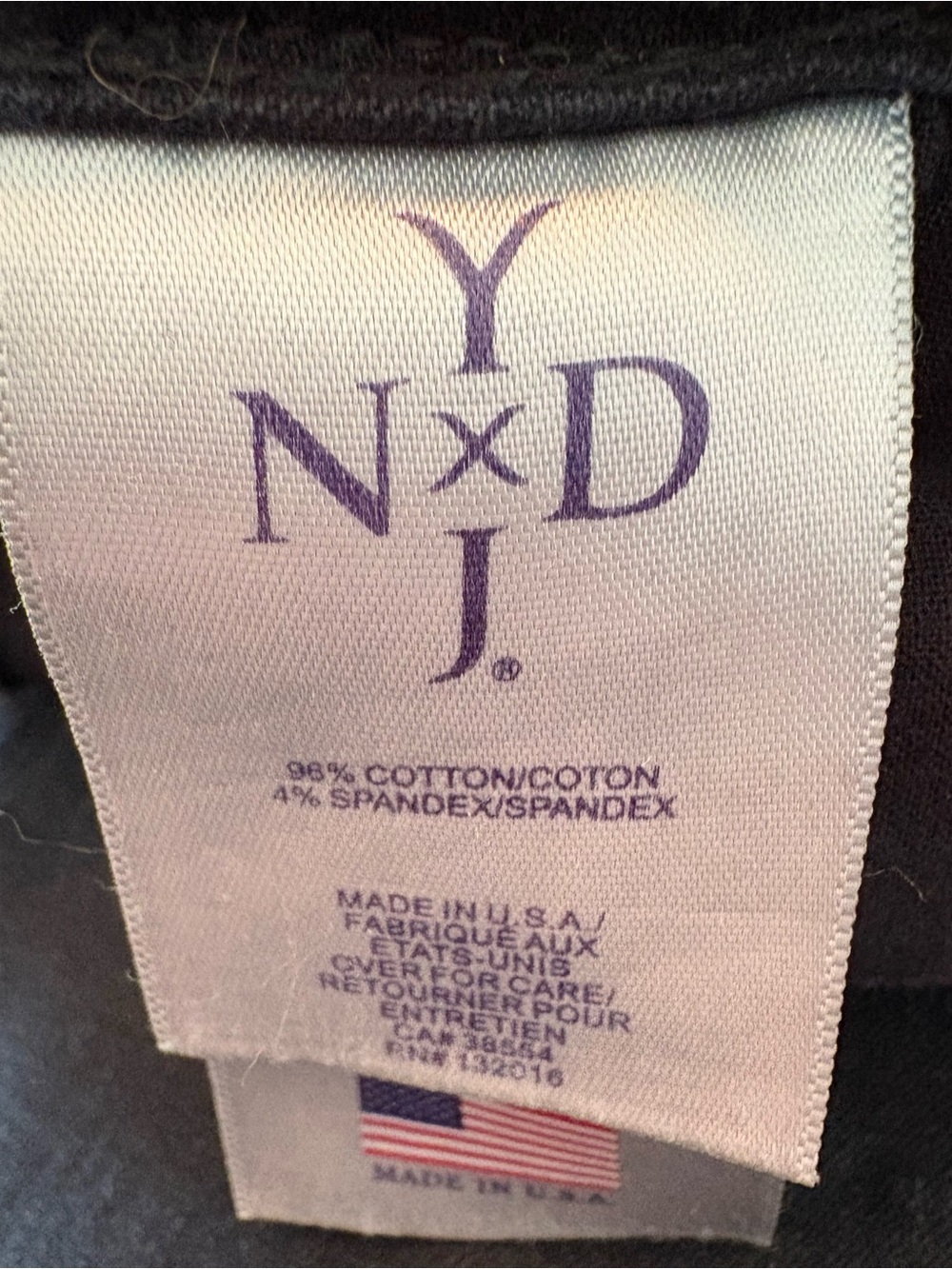 NYDJ Black Jeans with White Label